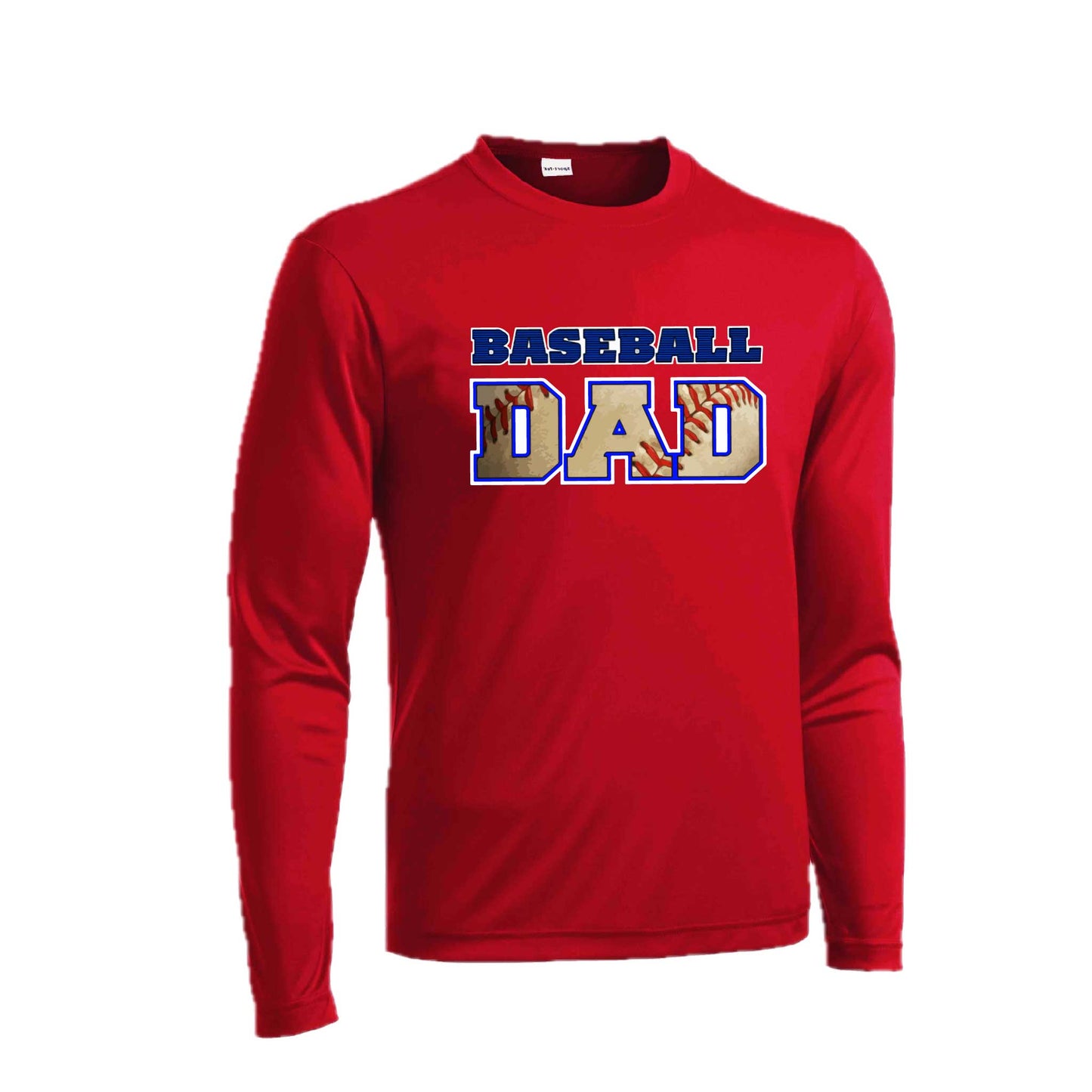 Baseball Dad | Men's Long Sleeve Athletic Baseball Performance T-Shirt | 100% Polyester