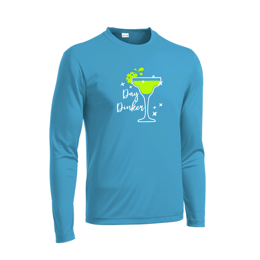 Day Dinker Pickleball Lime | Men's Long Sleeve Athletic Shirt | 100% Polyester