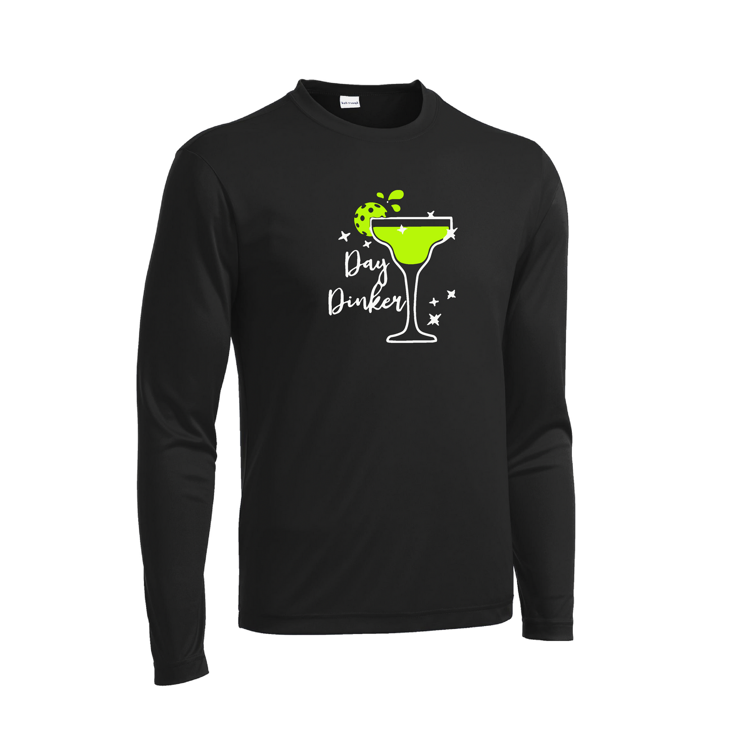 Day Dinker Pickleball Lime | Men's Long Sleeve Athletic Shirt | 100% Polyester