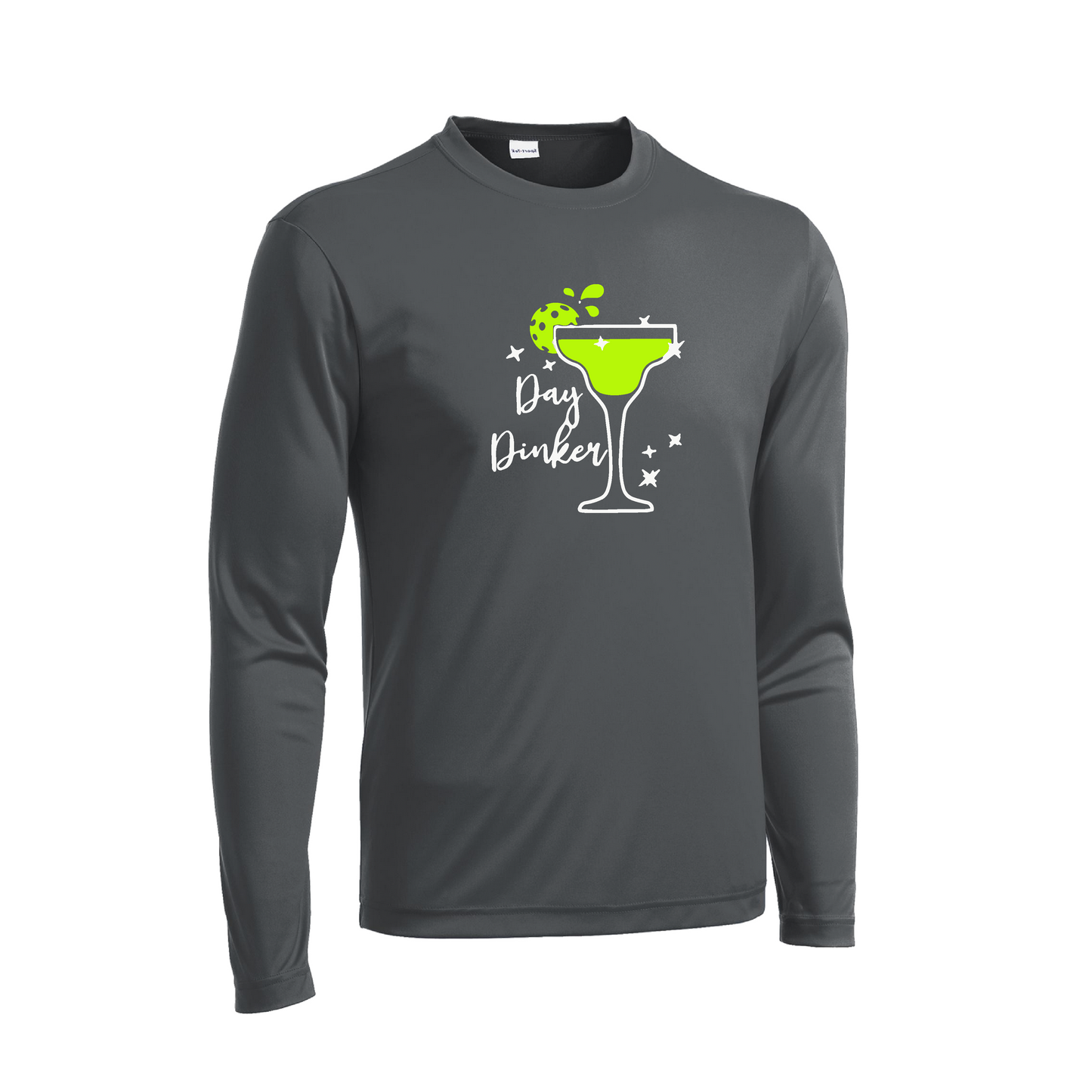 Day Dinker Pickleball Lime | Men's Long Sleeve Athletic Shirt | 100% Polyester