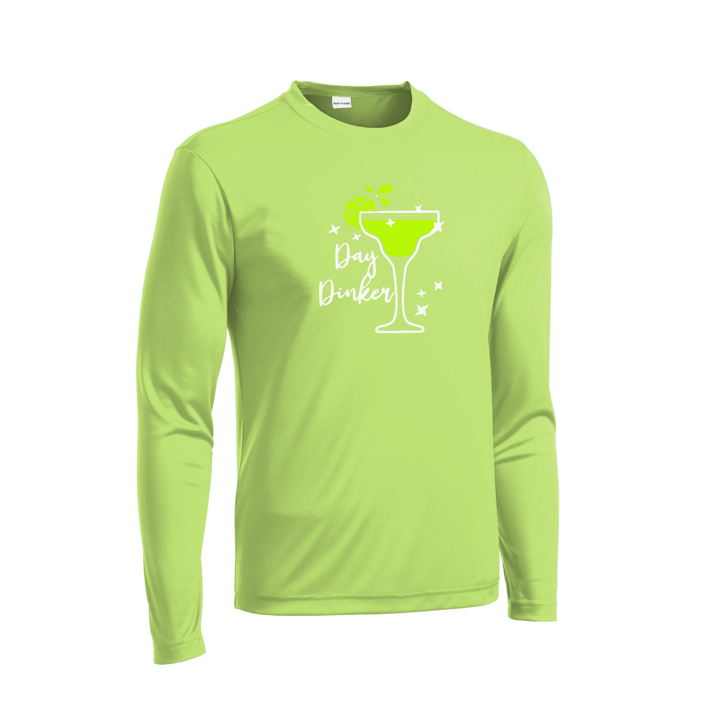 Day Dinker Pickleball Lime | Men's Long Sleeve Athletic Shirt | 100% Polyester