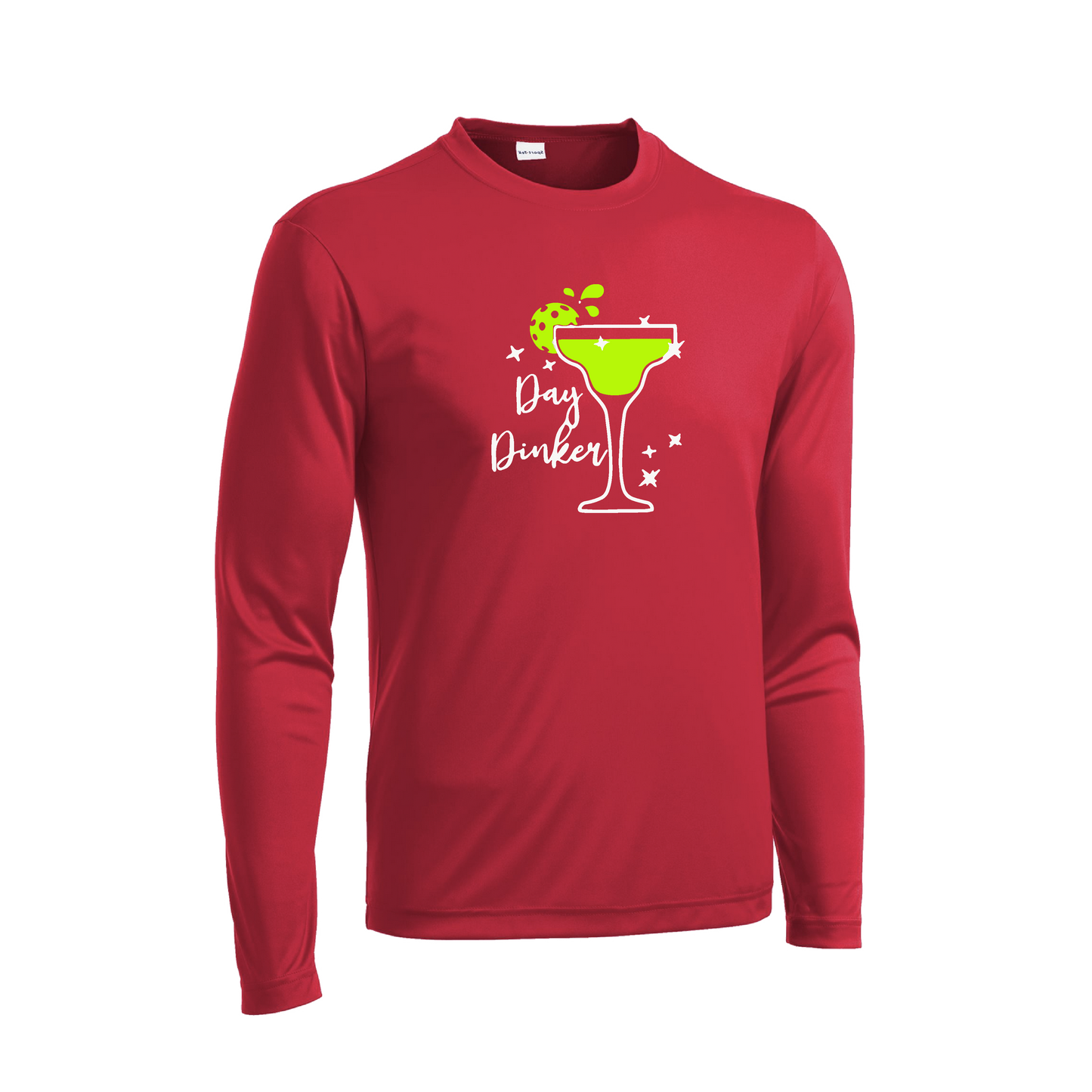 Day Dinker Pickleball Lime | Men's Long Sleeve Athletic Shirt | 100% Polyester