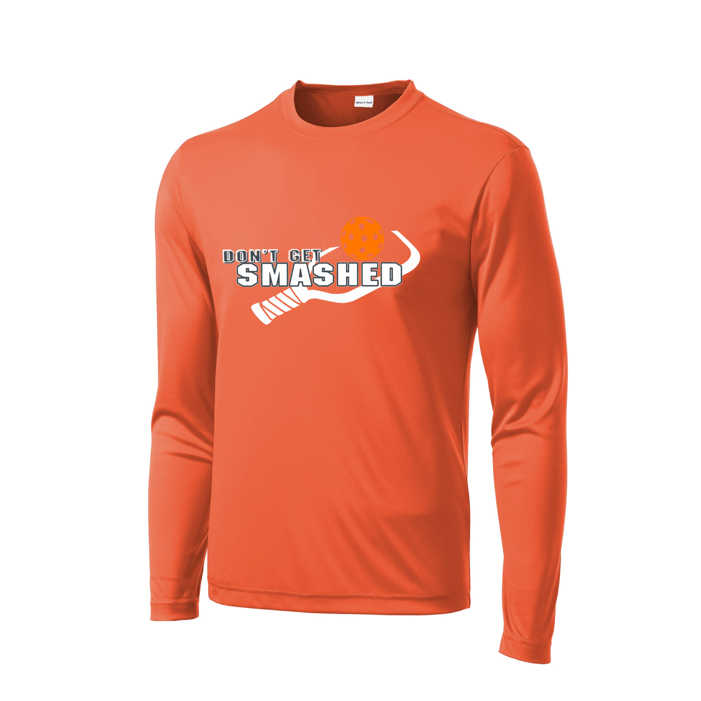 This lightweight, roomy and highly breathable Men's long-sleeved shirt is an athletic performance must-have! Boasting PosiCharge technology to keep your colors vibrant and logo looking new, it also has a removable tag and set-in sleeves for unbeatable comfort. Pickleball colors include cyan, orange, or pink.