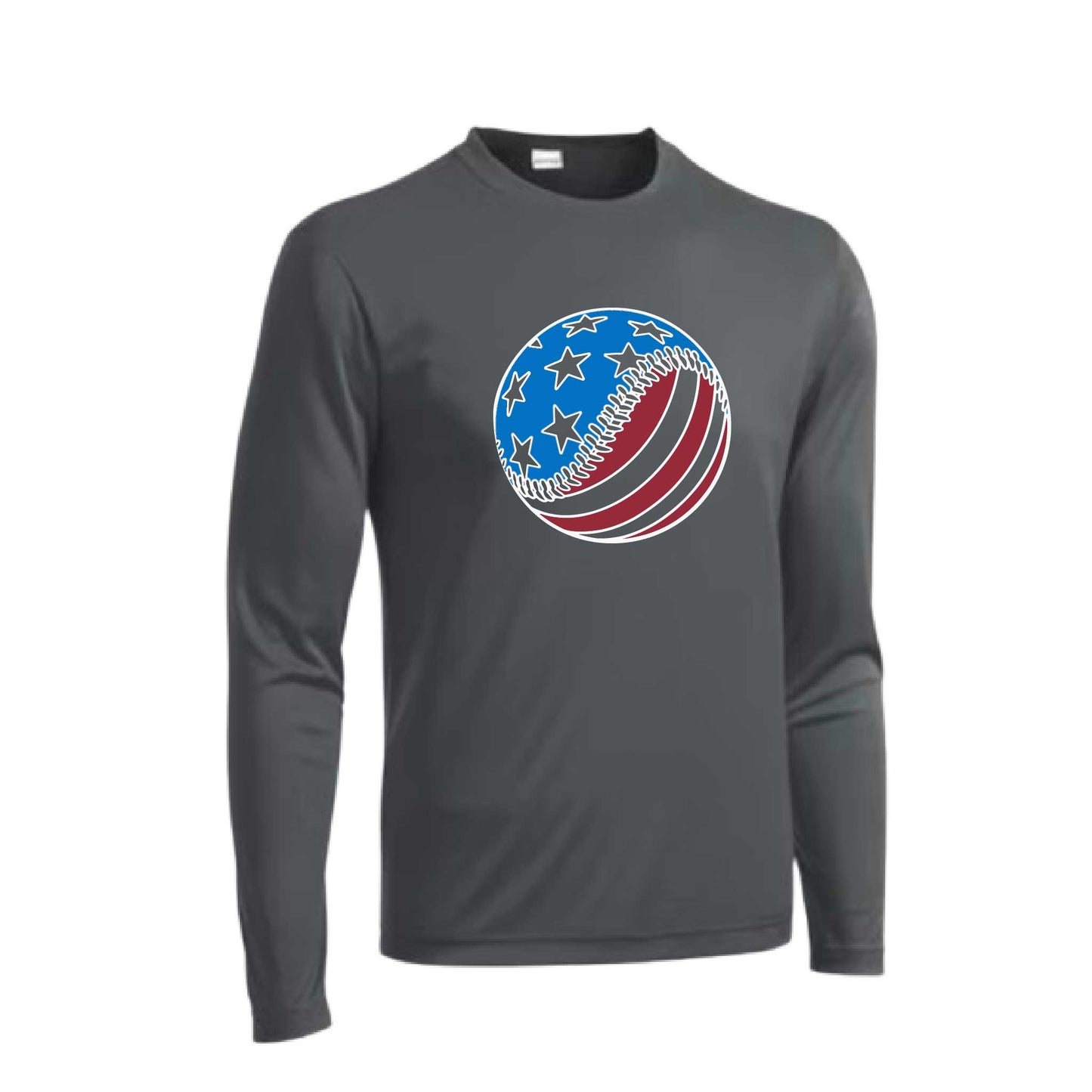 Fastball | Men's Long Sleeve Athletic Baseball Performance T-Shirt | 100% Polyester
