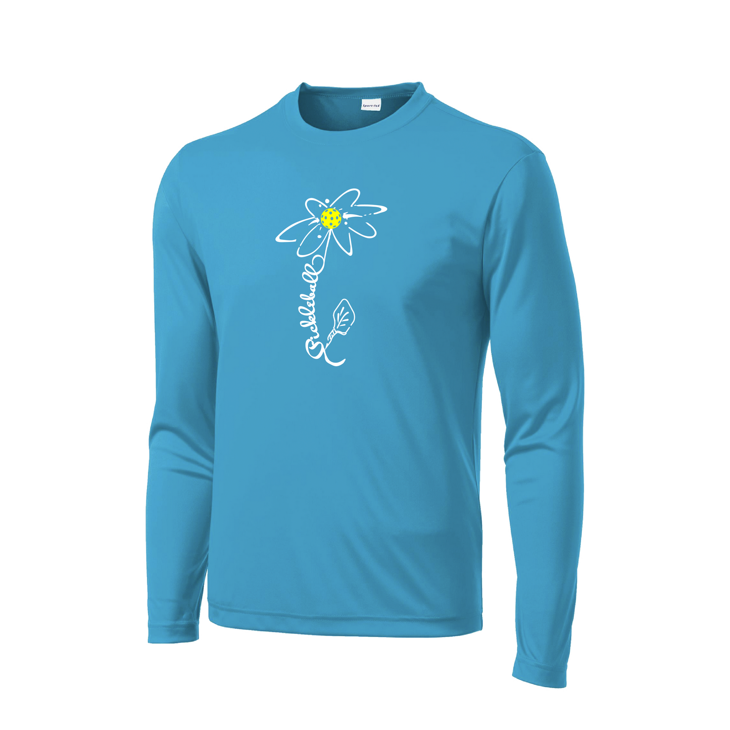 Pickleball Flower | Men's Long Sleeve Athletic Shirt | 100% Polyester