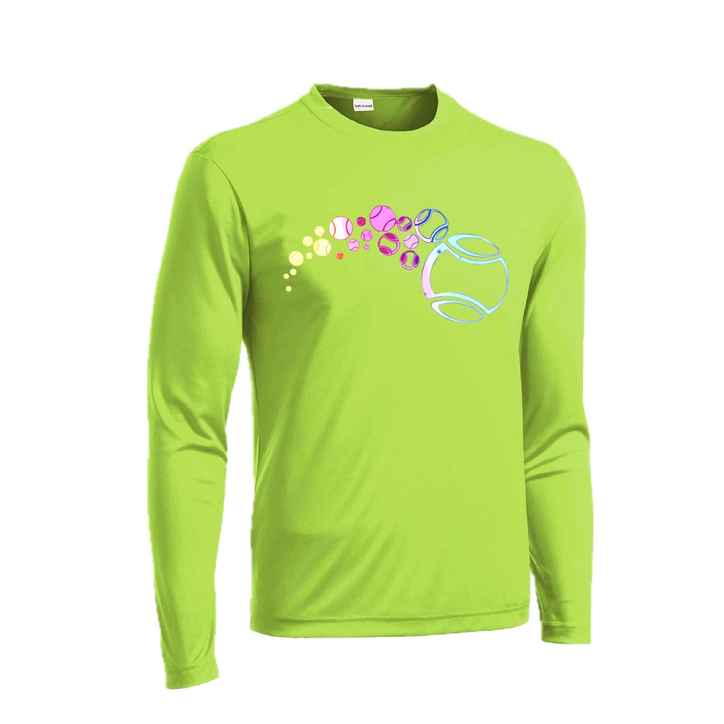 Tennis Focus | Men's Long Sleeve Athletic Tennis Performance T-Shirt | 100% Polyester
