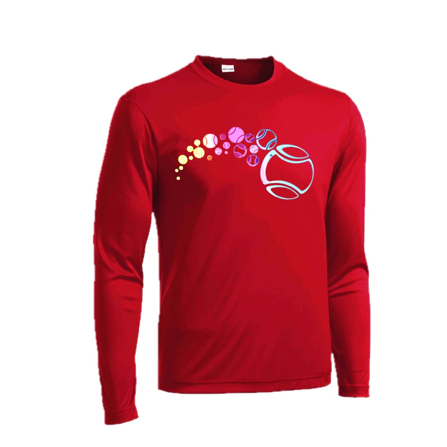 Tennis Focus | Men's Long Sleeve Athletic Tennis Performance T-Shirt | 100% Polyester