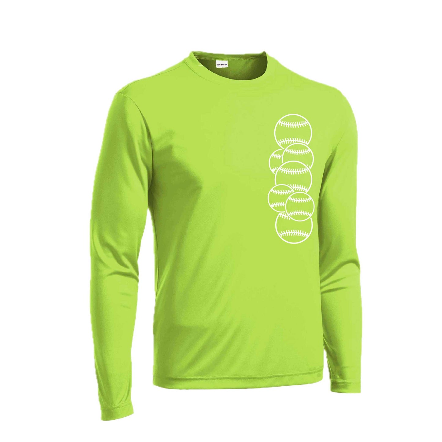 Full count | Men's Long Sleeve Athletic Baseball Performance T-Shirt | 100% Polyester