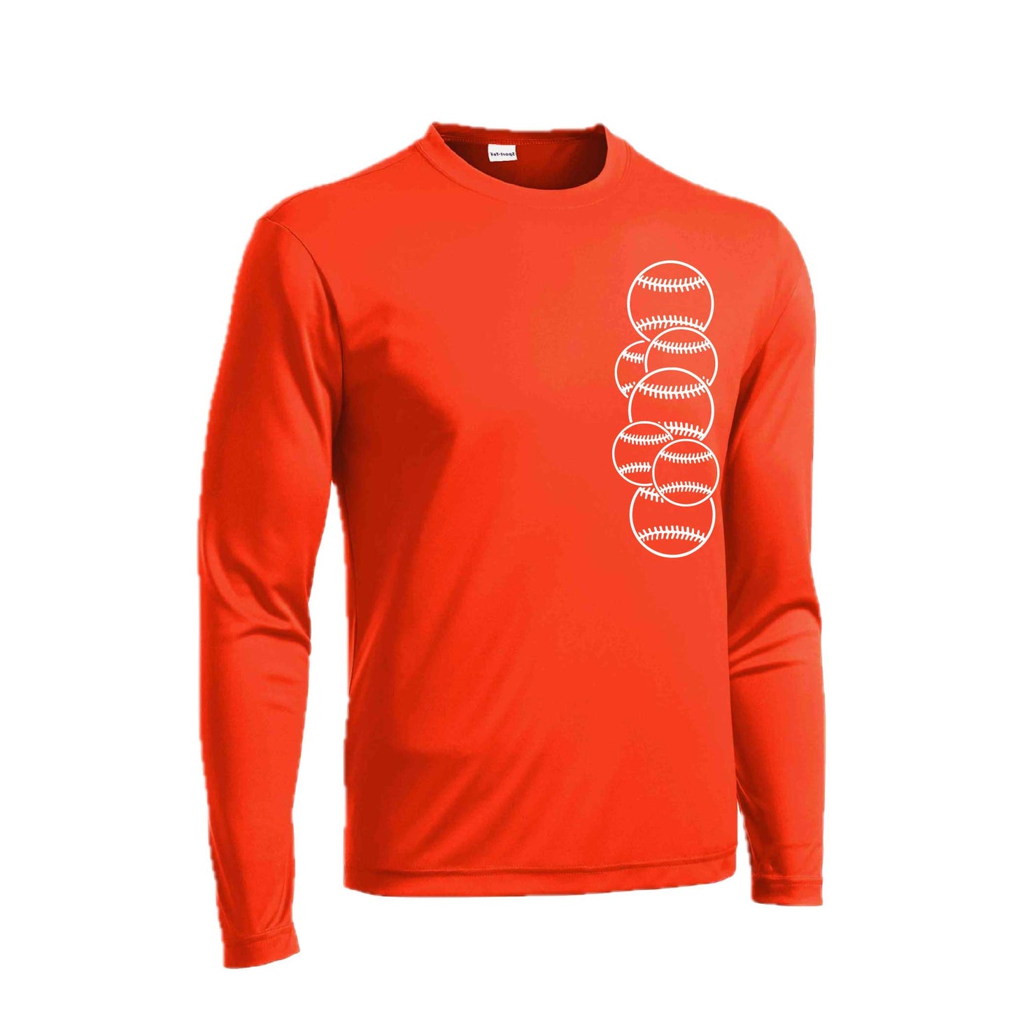 Full count | Men's Long Sleeve Athletic Baseball Performance T-Shirt | 100% Polyester