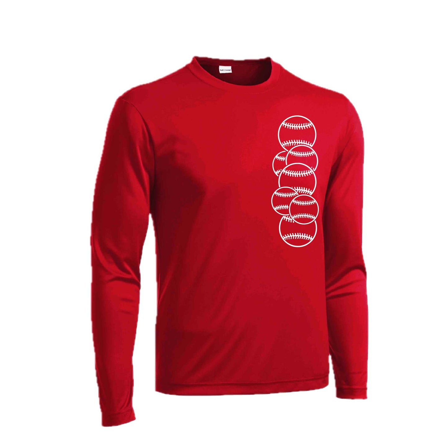 Full count | Men's Long Sleeve Athletic Baseball Performance T-Shirt | 100% Polyester