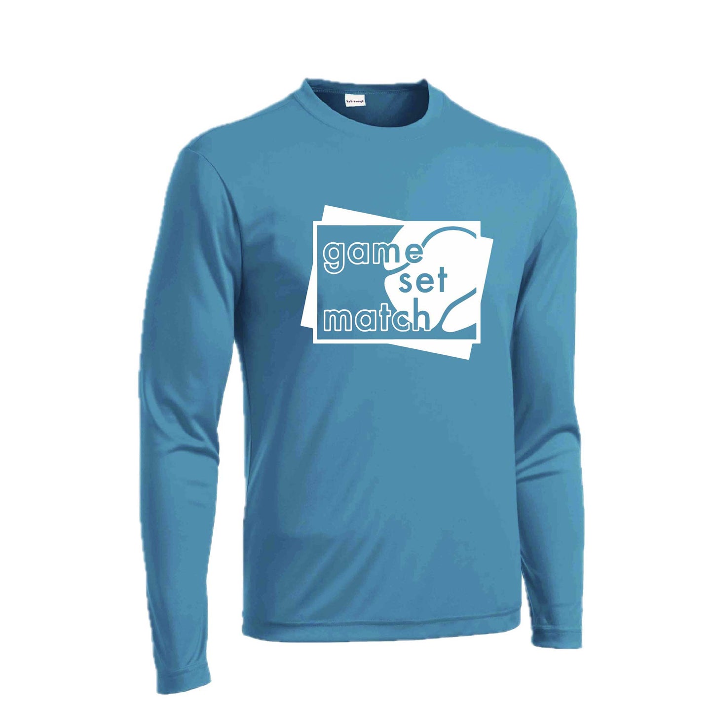 Game Set Match | Men's Long Sleeve Athletic Tennis Performance T-Shirt | 100% Polyester
