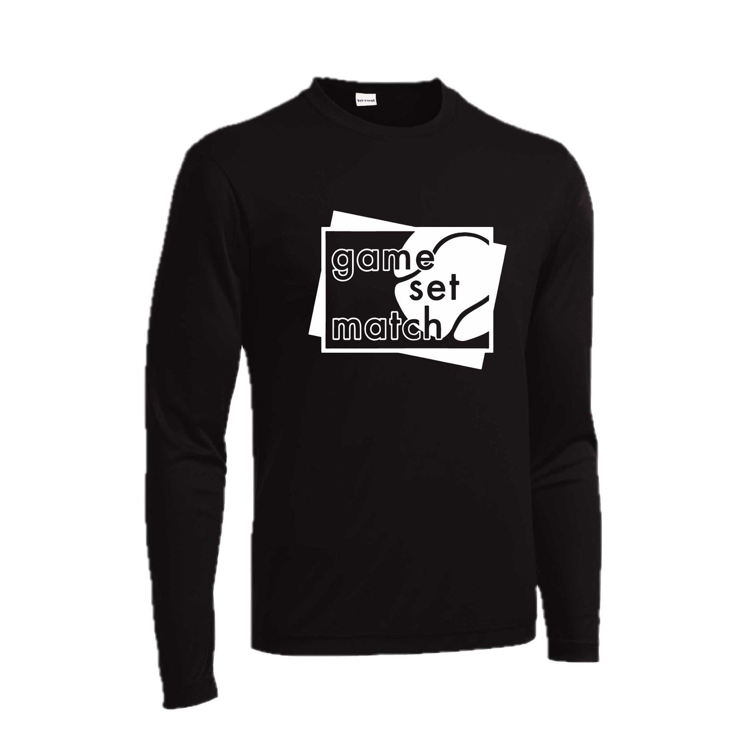 Game Set Match | Men's Long Sleeve Athletic Tennis Performance T-Shirt | 100% Polyester