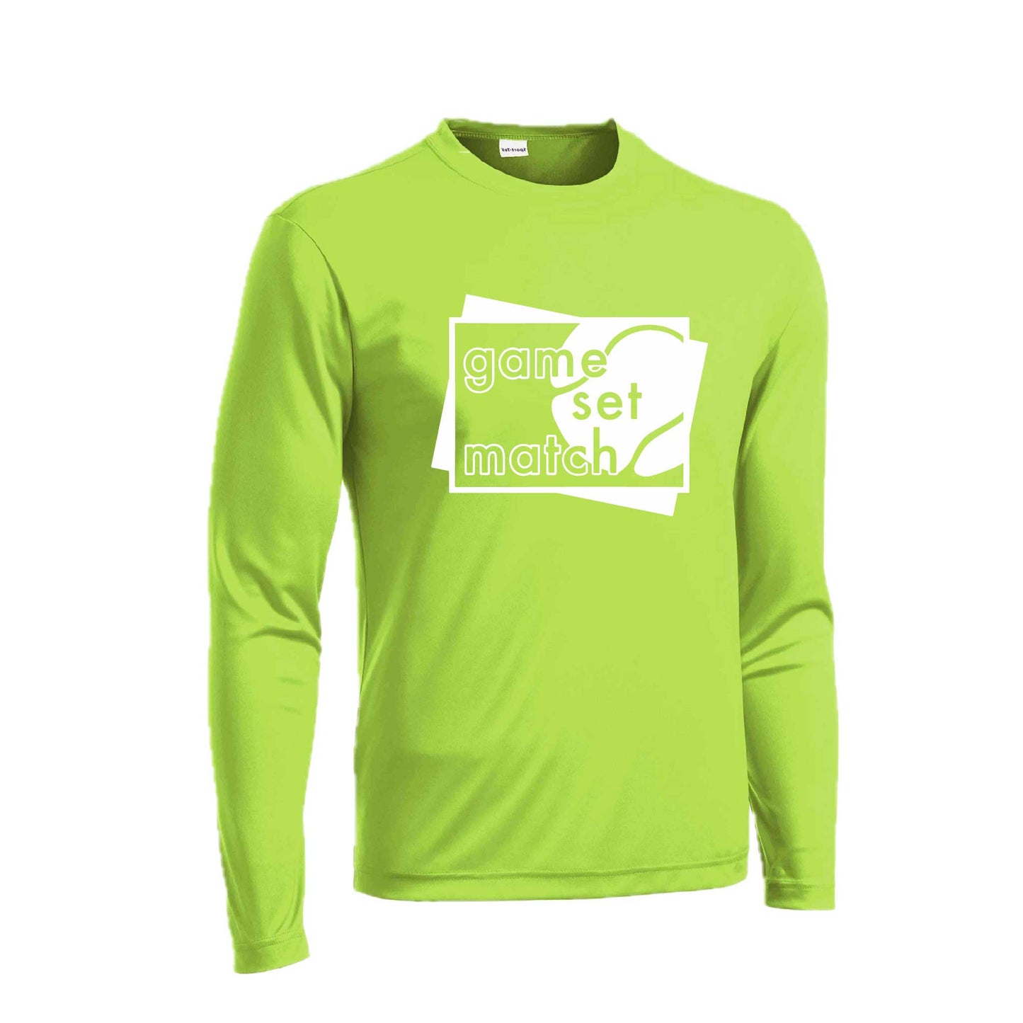 Game Set Match | Men's Long Sleeve Athletic Tennis Performance T-Shirt | 100% Polyester
