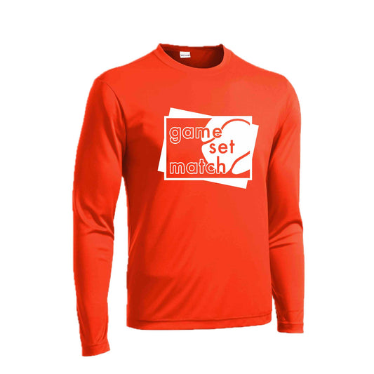 Game Set Match | Men's Long Sleeve Athletic Tennis Performance T-Shirt | 100% Polyester