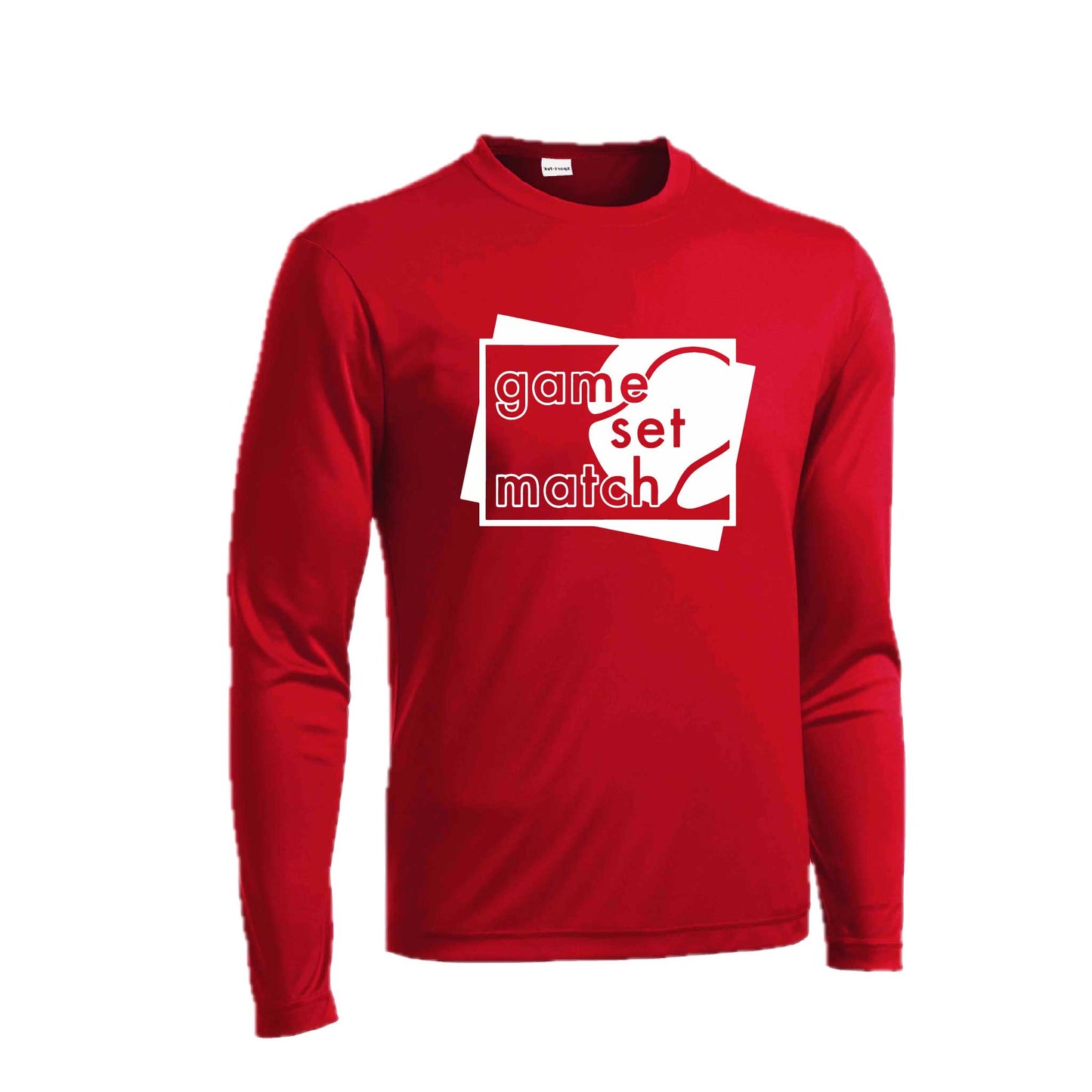 Game Set Match | Men's Long Sleeve Athletic Tennis Performance T-Shirt | 100% Polyester