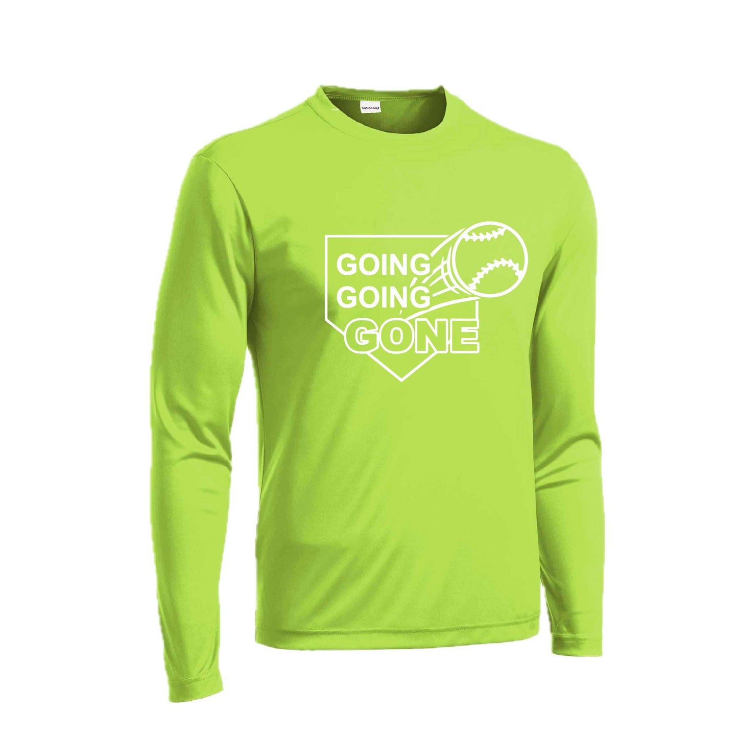 Going Going Gone | Men's Long Sleeve Athletic Baseball Performance T-Shirt | 100% Polyester
