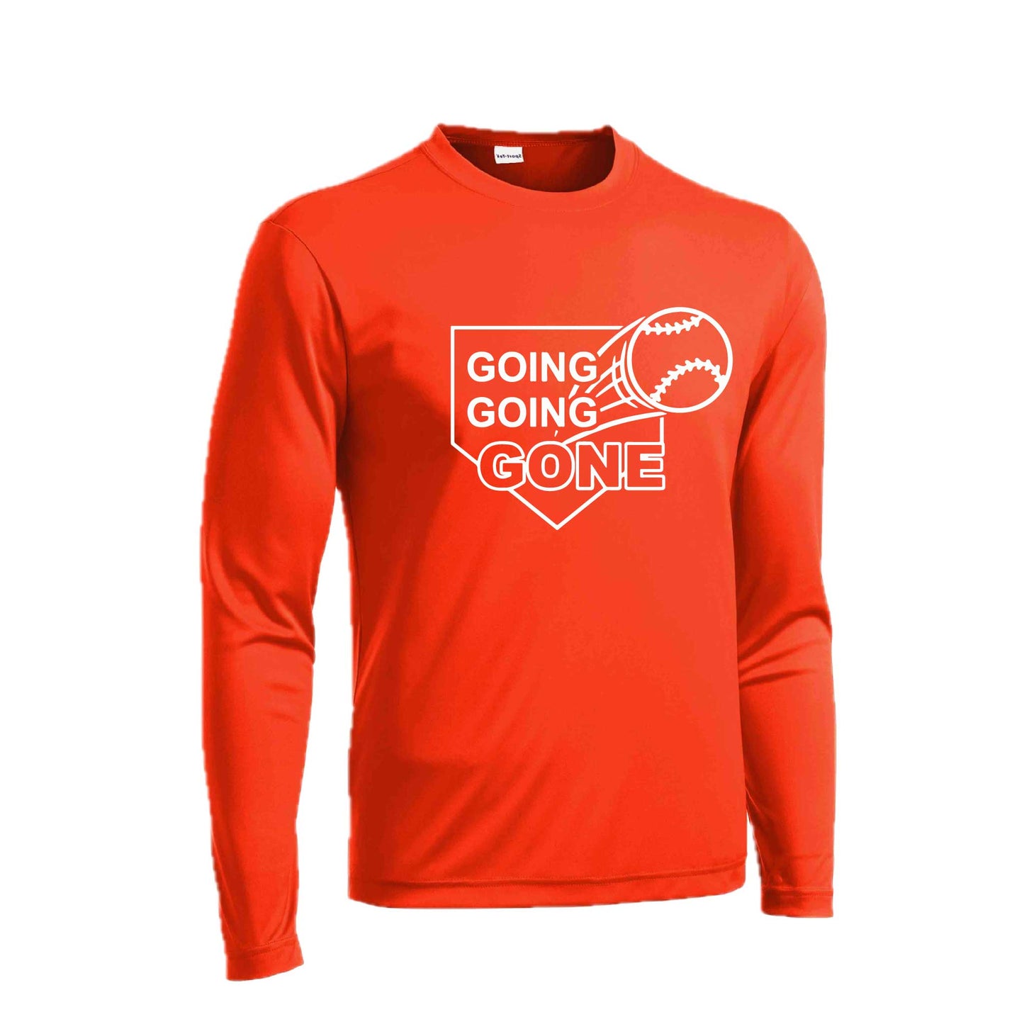 Going Going Gone | Men's Long Sleeve Athletic Baseball Performance T-Shirt | 100% Polyester