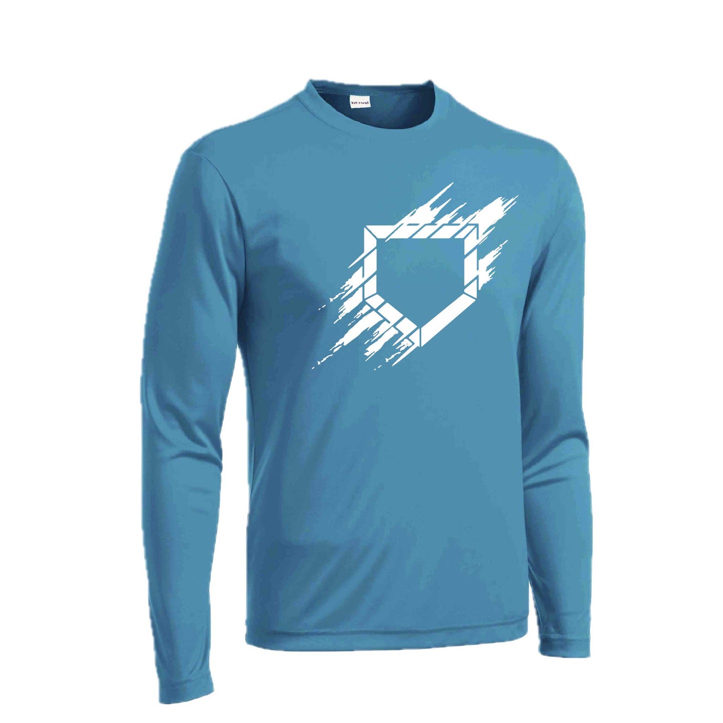 Home Plate | Men's Long Sleeve Athletic Baseball Performance T-Shirt | 100% Polyester