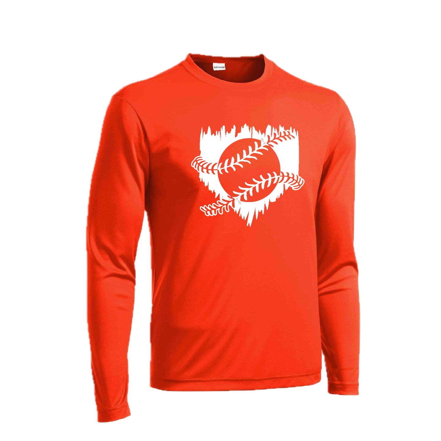 Home Run | Men's Long Sleeve Athletic Baseball Performance T-Shirt | 100% Polyester
