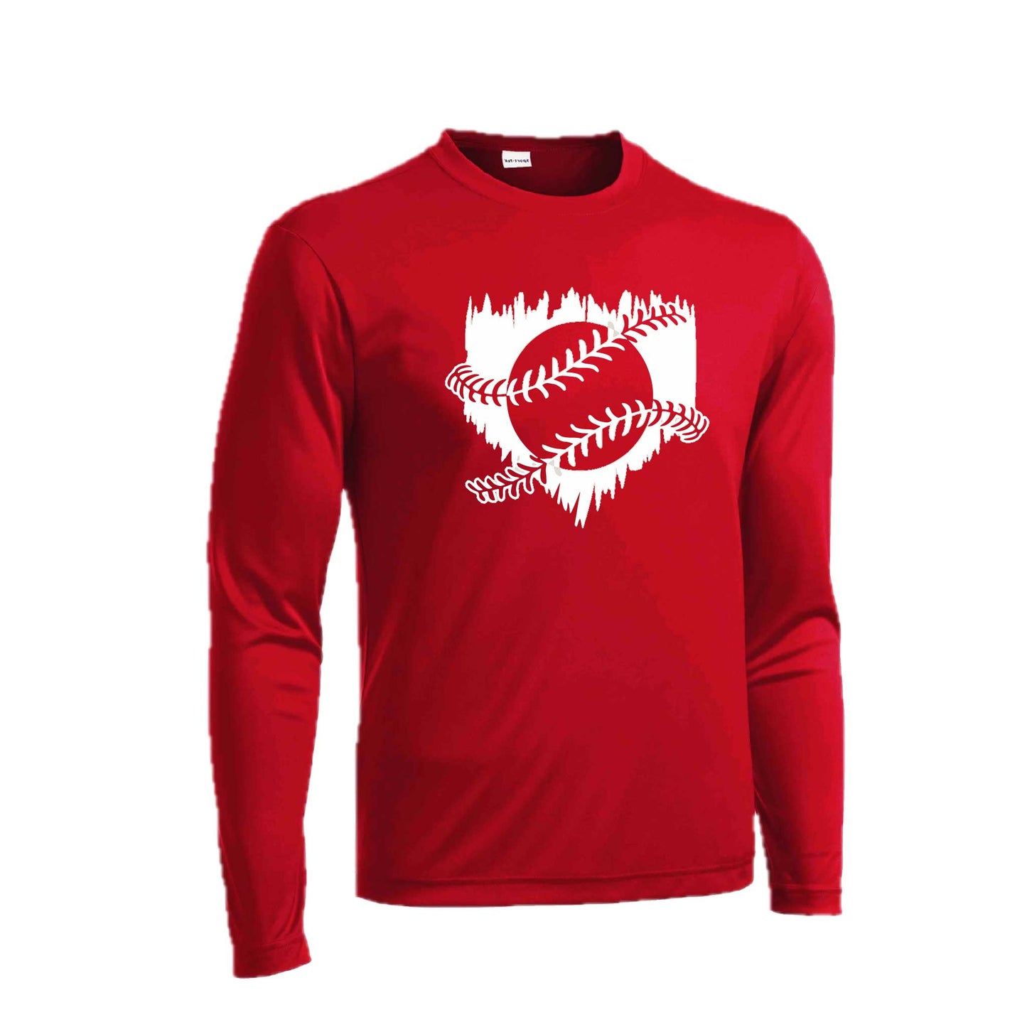 Home Run | Men's Long Sleeve Athletic Baseball Performance T-Shirt | 100% Polyester