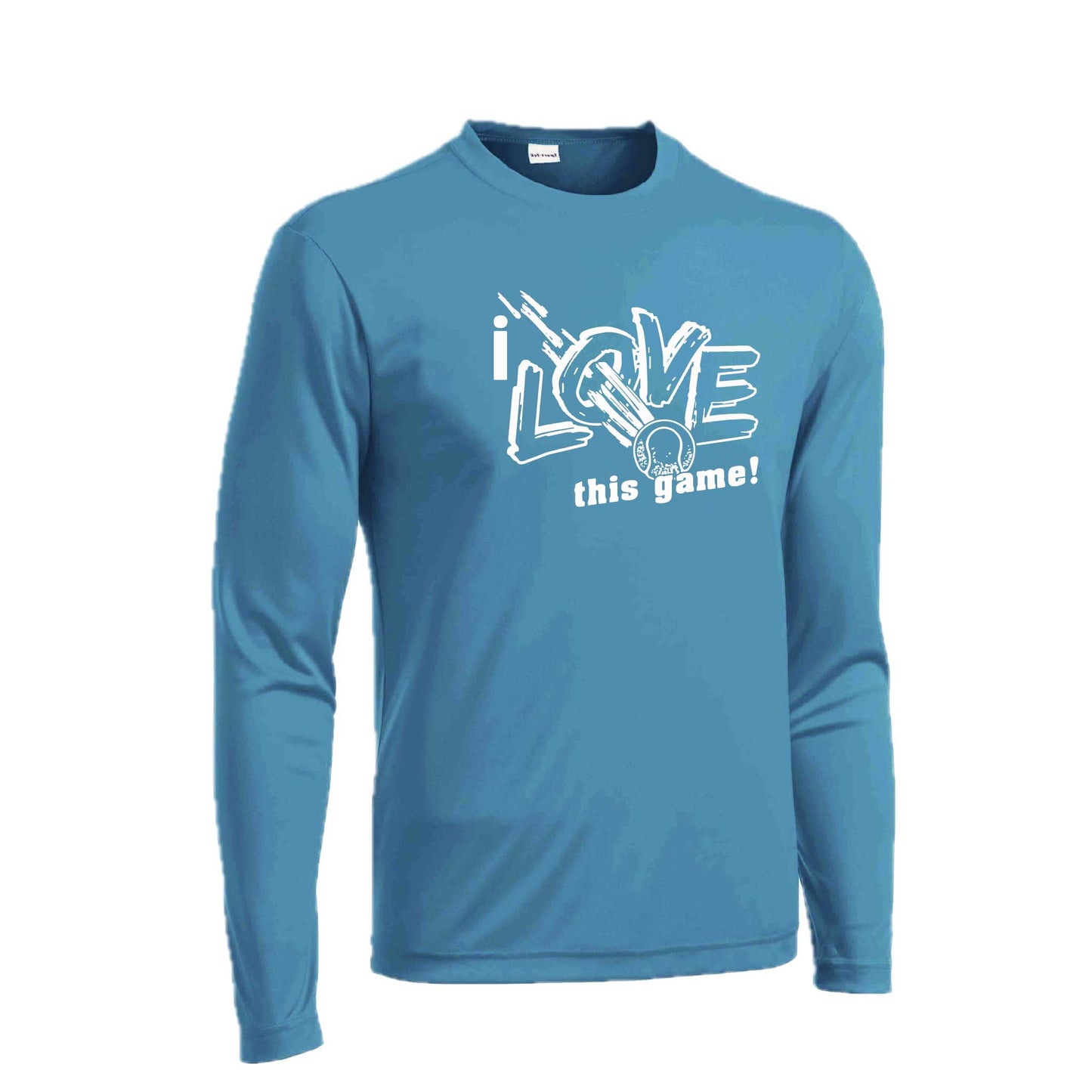 I Love This Game | Men's Long Sleeve Athletic Tennis Performance T-Shirt | 100% Polyester