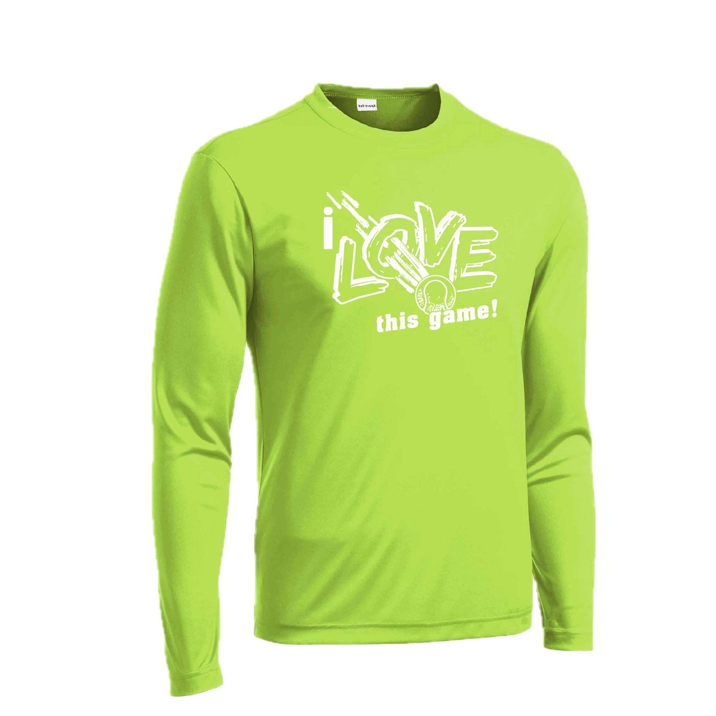 I Love This Game | Men's Long Sleeve Athletic Tennis Performance T-Shirt | 100% Polyester