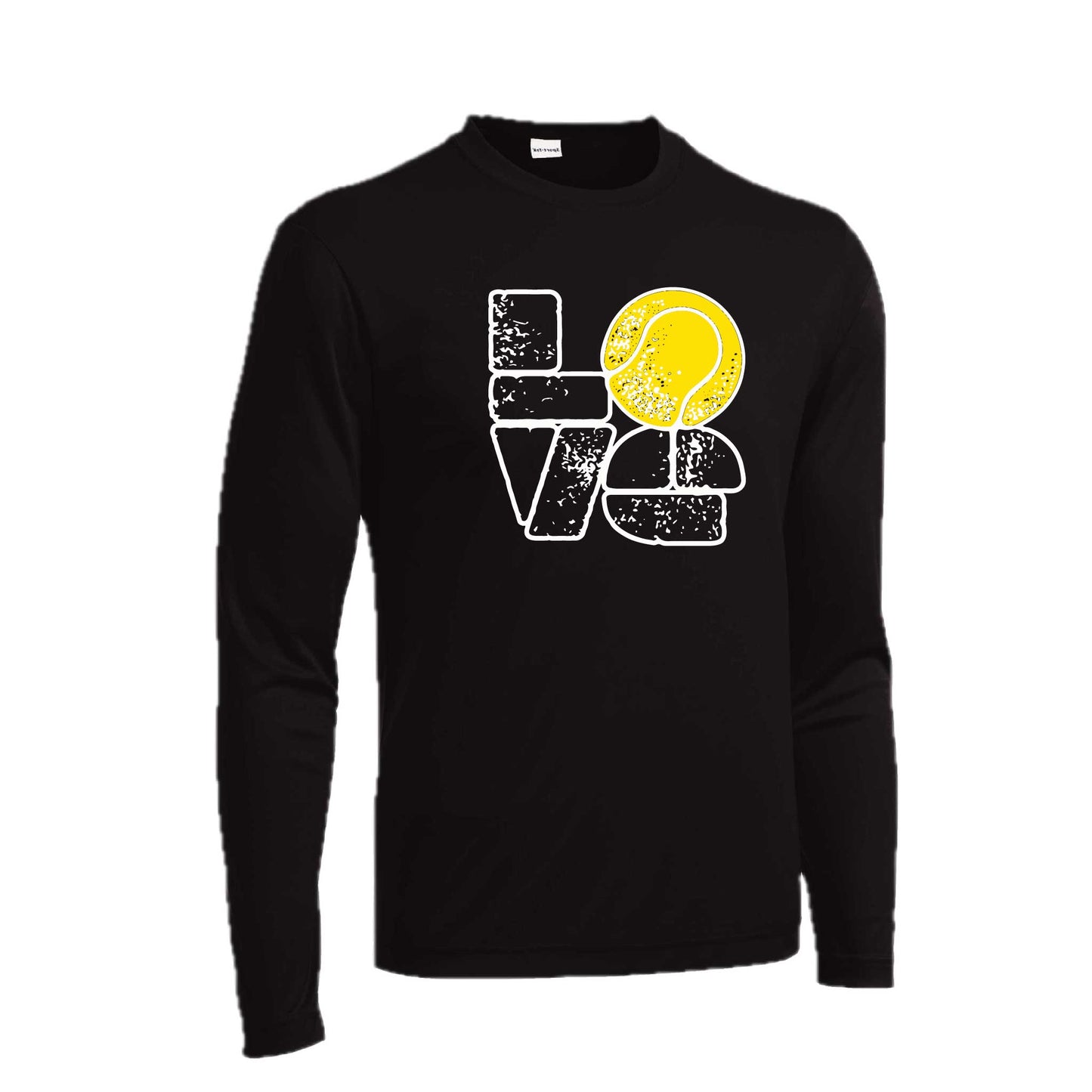 Love Stacked | Men's Long Sleeve Athletic Tennis Performance T-Shirt | 100% Polyester