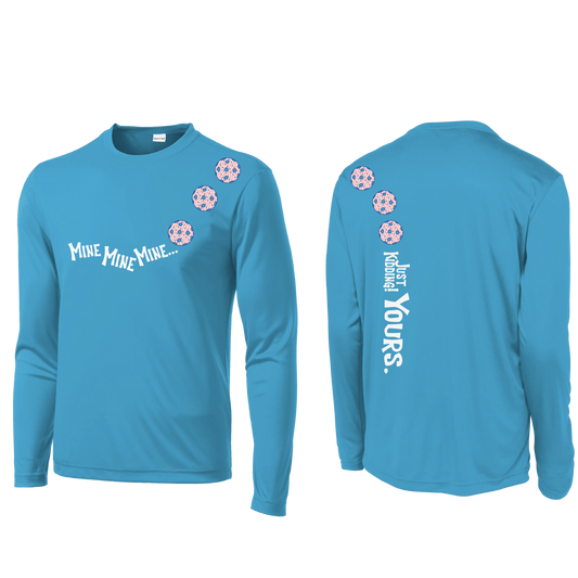 Mine JK Yours (Pickleballs With Stars) | Men's Long Sleeve Athletic Shirt | 100% Polyester