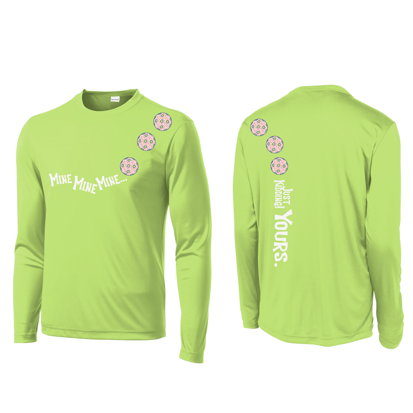 Mine JK Yours (Pickleballs With Stars) | Men's Long Sleeve Athletic Shirt | 100% Polyester