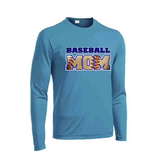 Baseball Mom | Men's Long Sleeve Athletic Baseball Performance T-Shirt | 100% Polyester