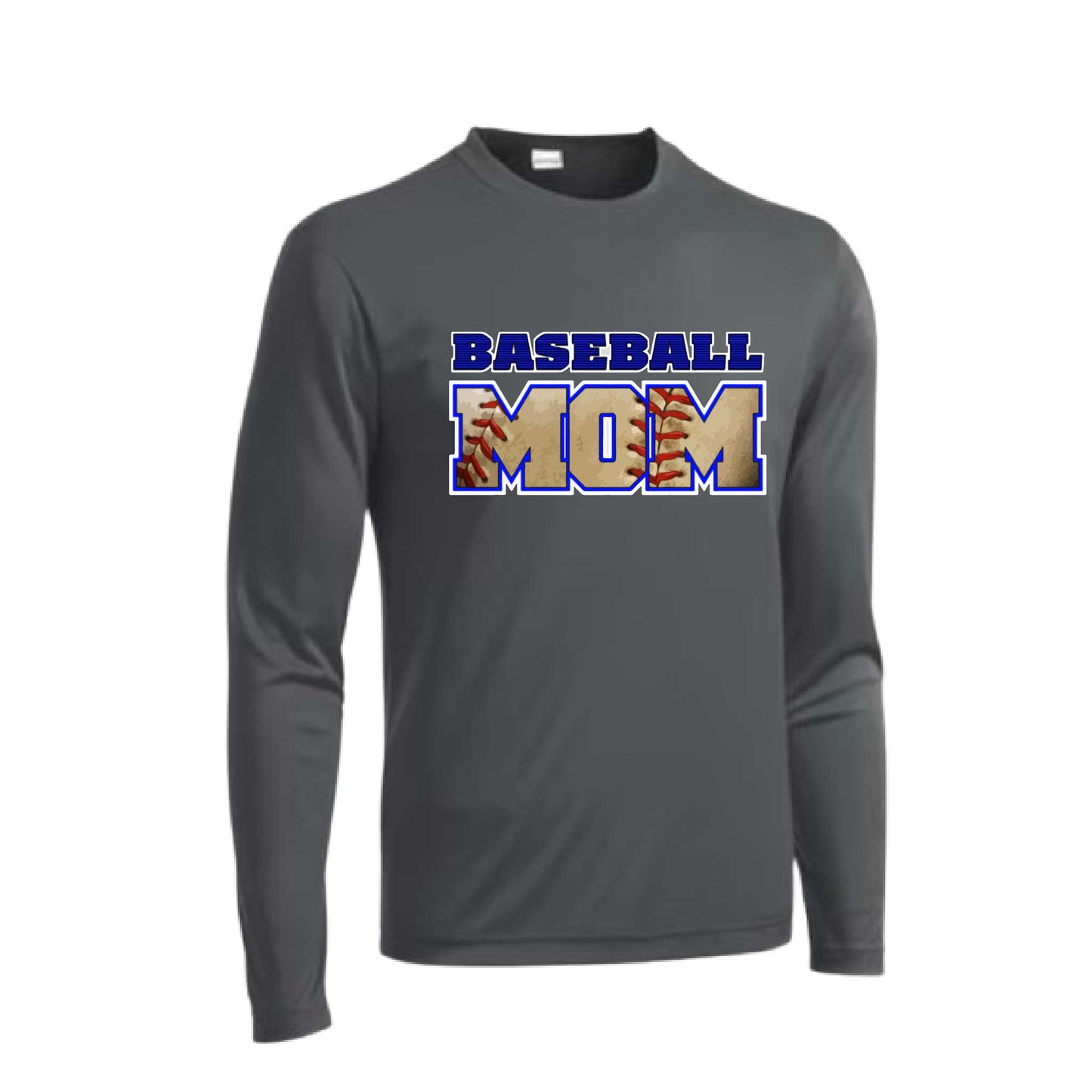Baseball Mom | Men's Long Sleeve Athletic Baseball Performance T-Shirt | 100% Polyester