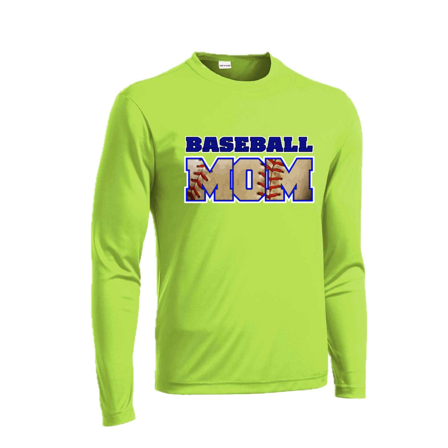 Baseball Mom | Men's Long Sleeve Athletic Baseball Performance T-Shirt | 100% Polyester