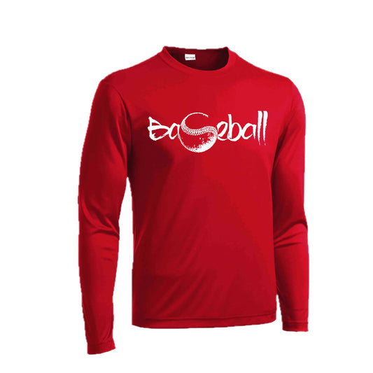 Pitch Perfect | Men's Long Sleeve Athletic Baseball Performance T-Shirt | 100% Polyester