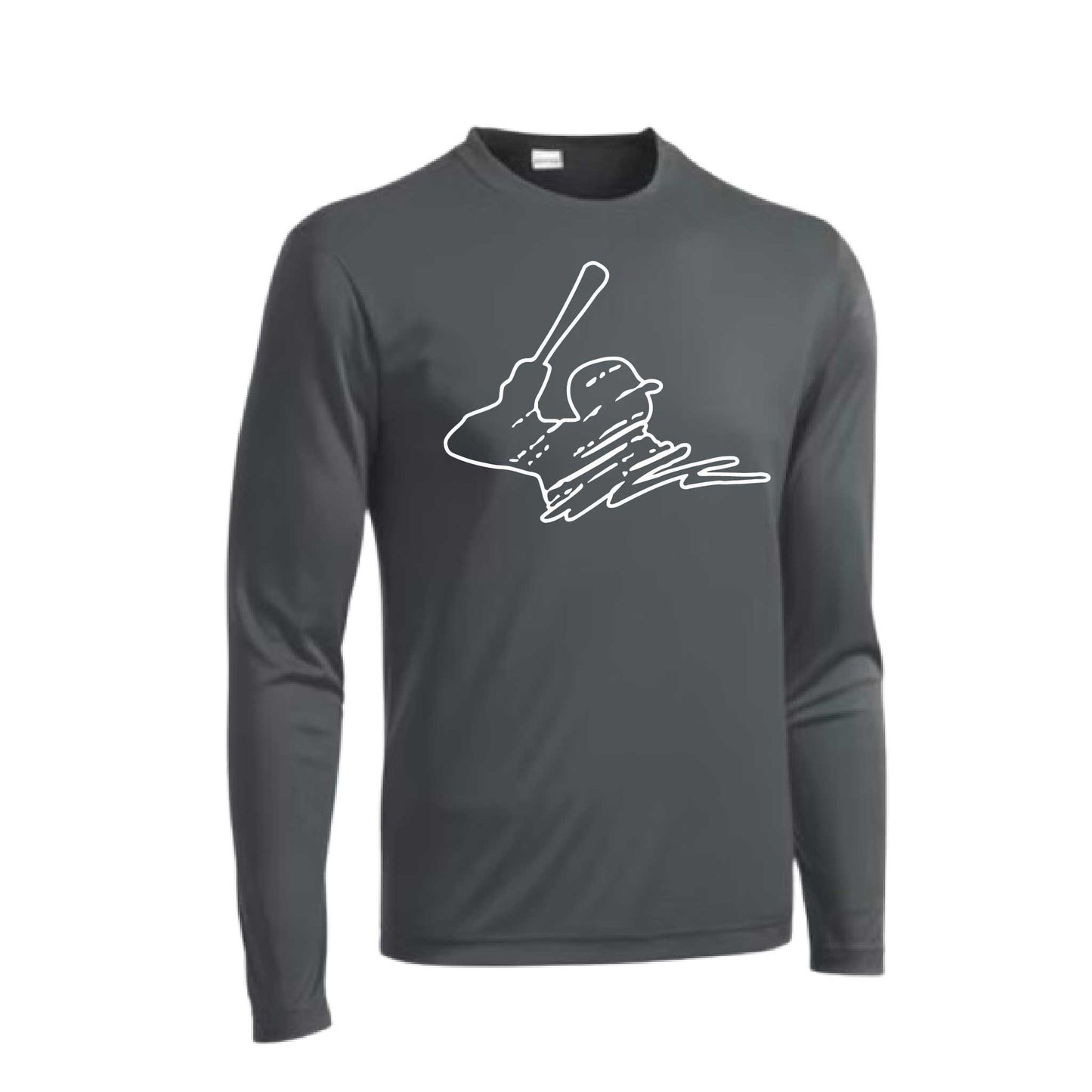 Baseball Player | Men's Long Sleeve Athletic Baseball Performance T-Shirt | 100% Polyester