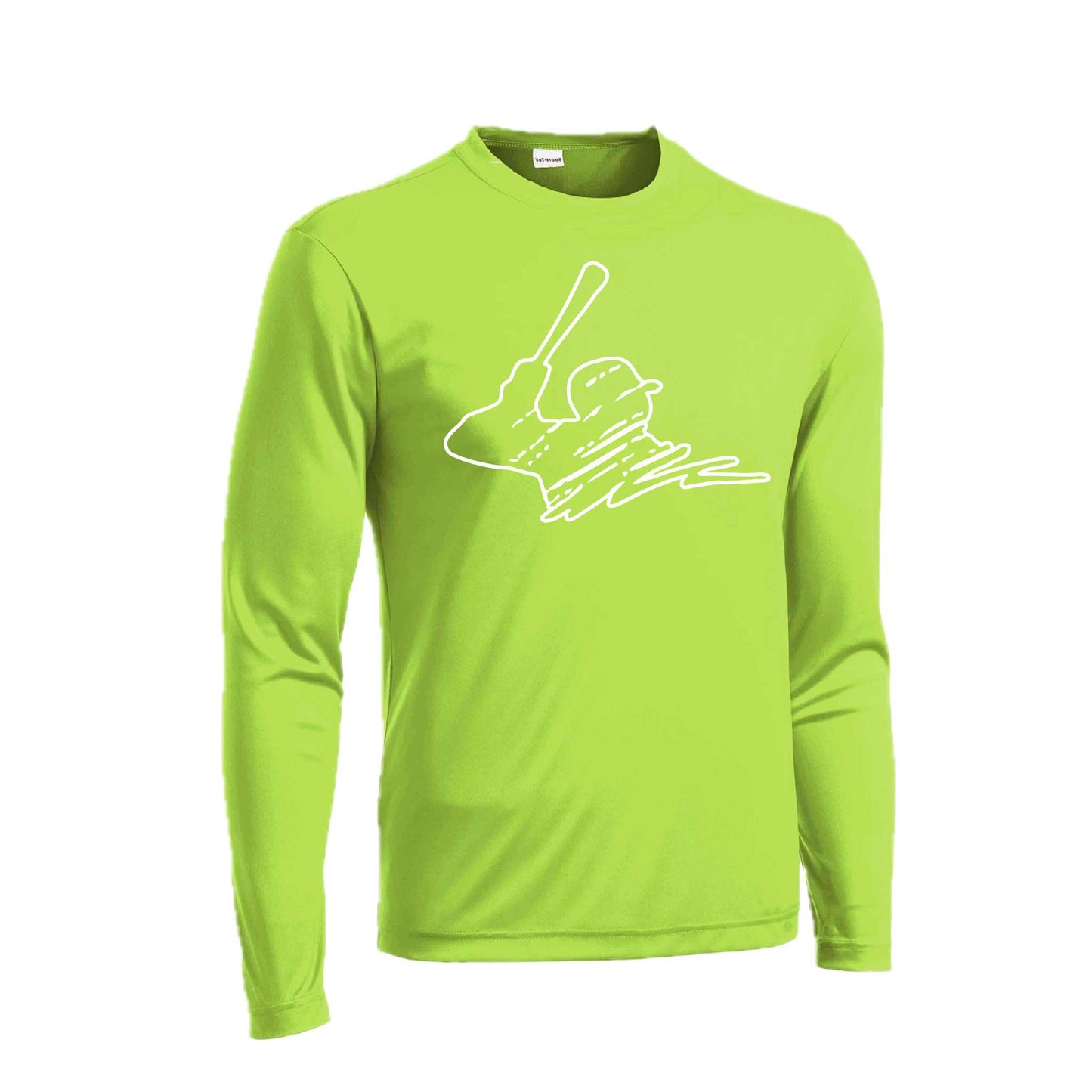Baseball Player | Men's Long Sleeve Athletic Baseball Performance T-Shirt | 100% Polyester