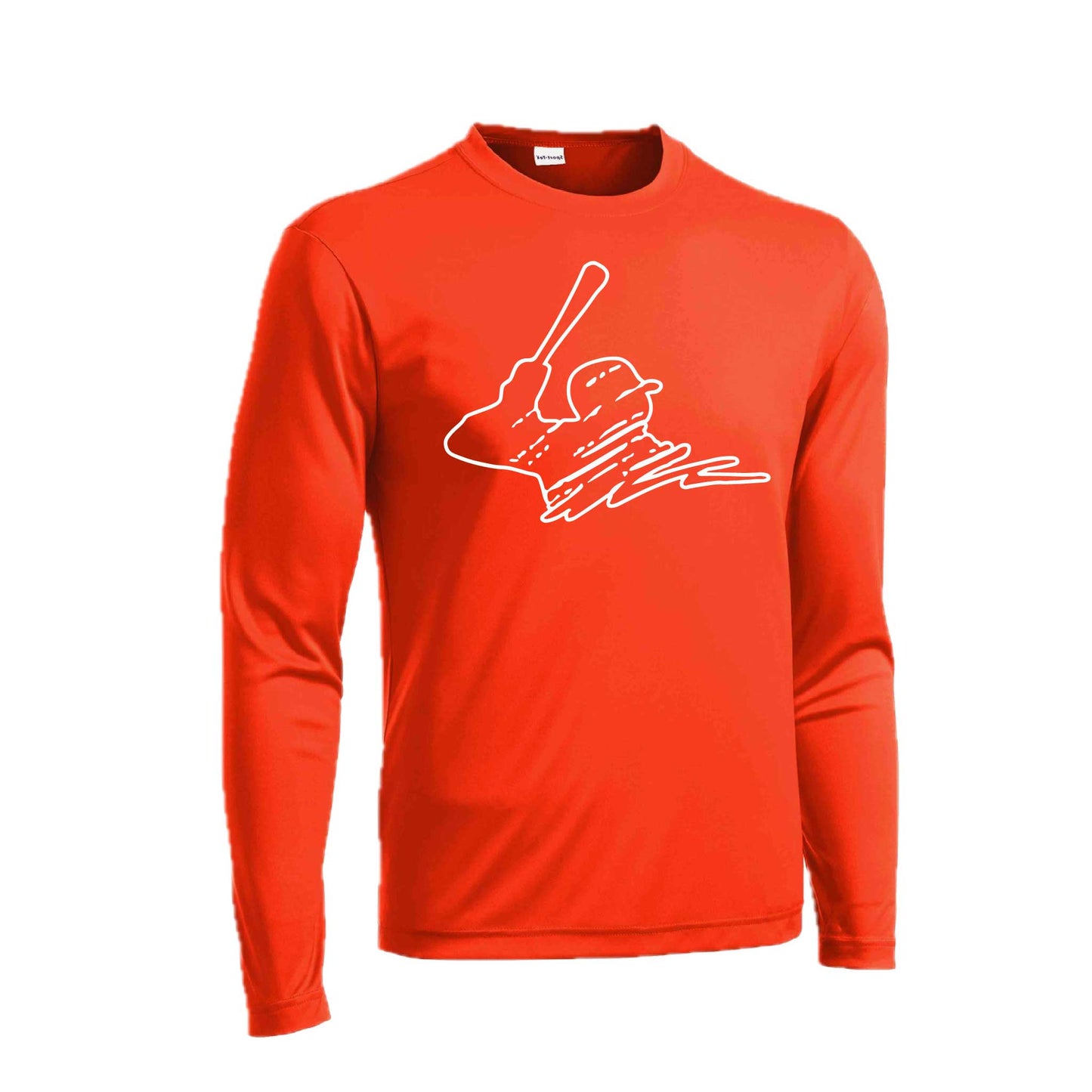 Baseball Player | Men's Long Sleeve Athletic Baseball Performance T-Shirt | 100% Polyester