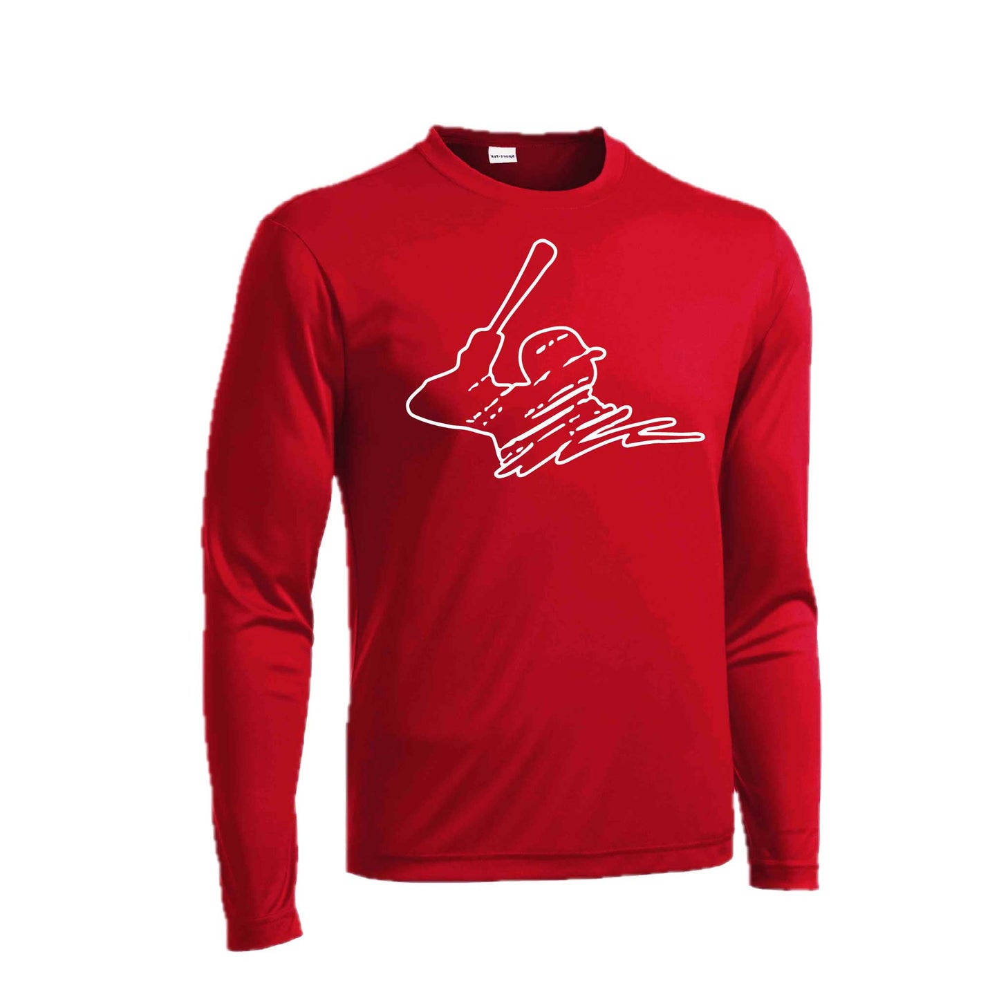 Baseball Player | Men's Long Sleeve Athletic Baseball Performance T-Shirt | 100% Polyester