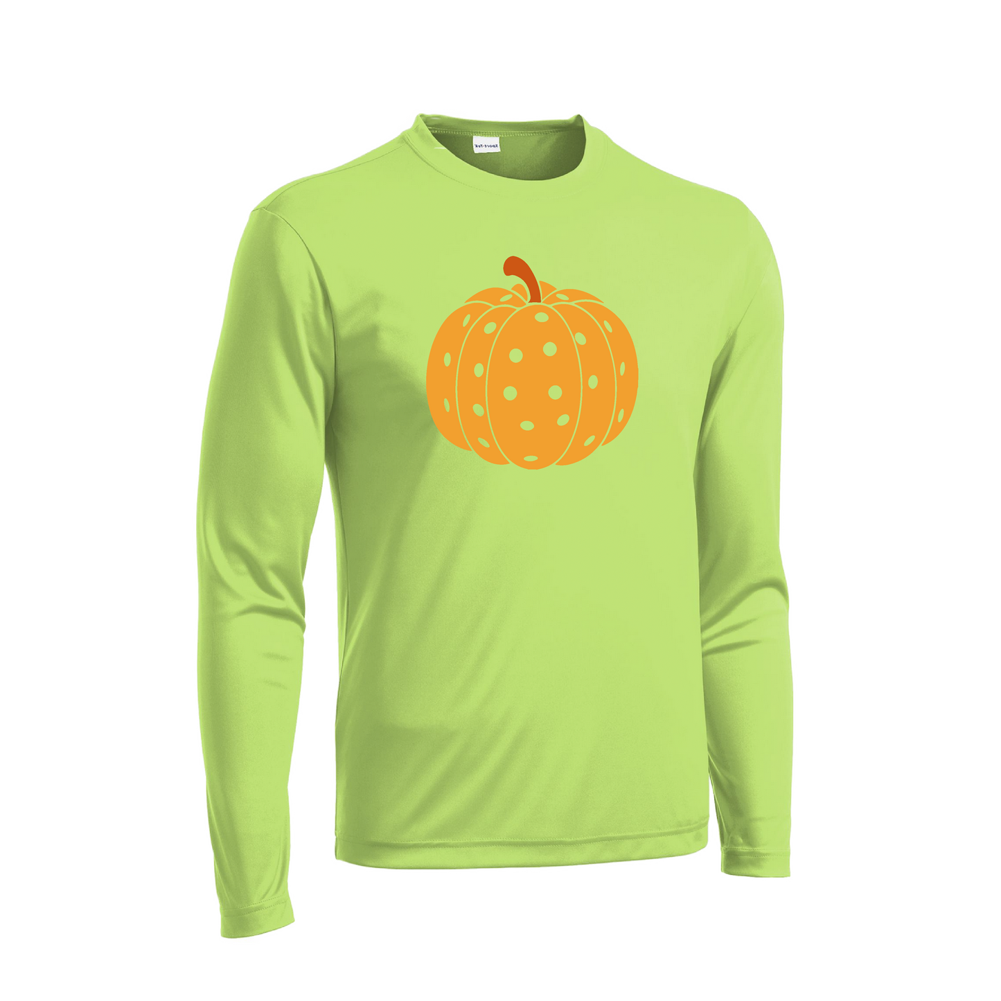 Pumpkin Pickleball  | Men's Long Sleeve Athletic Shirt | 100% Polyester