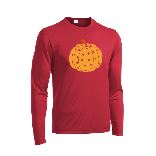 Pumpkin Pickleball  | Men's Long Sleeve Athletic Shirt | 100% Polyester