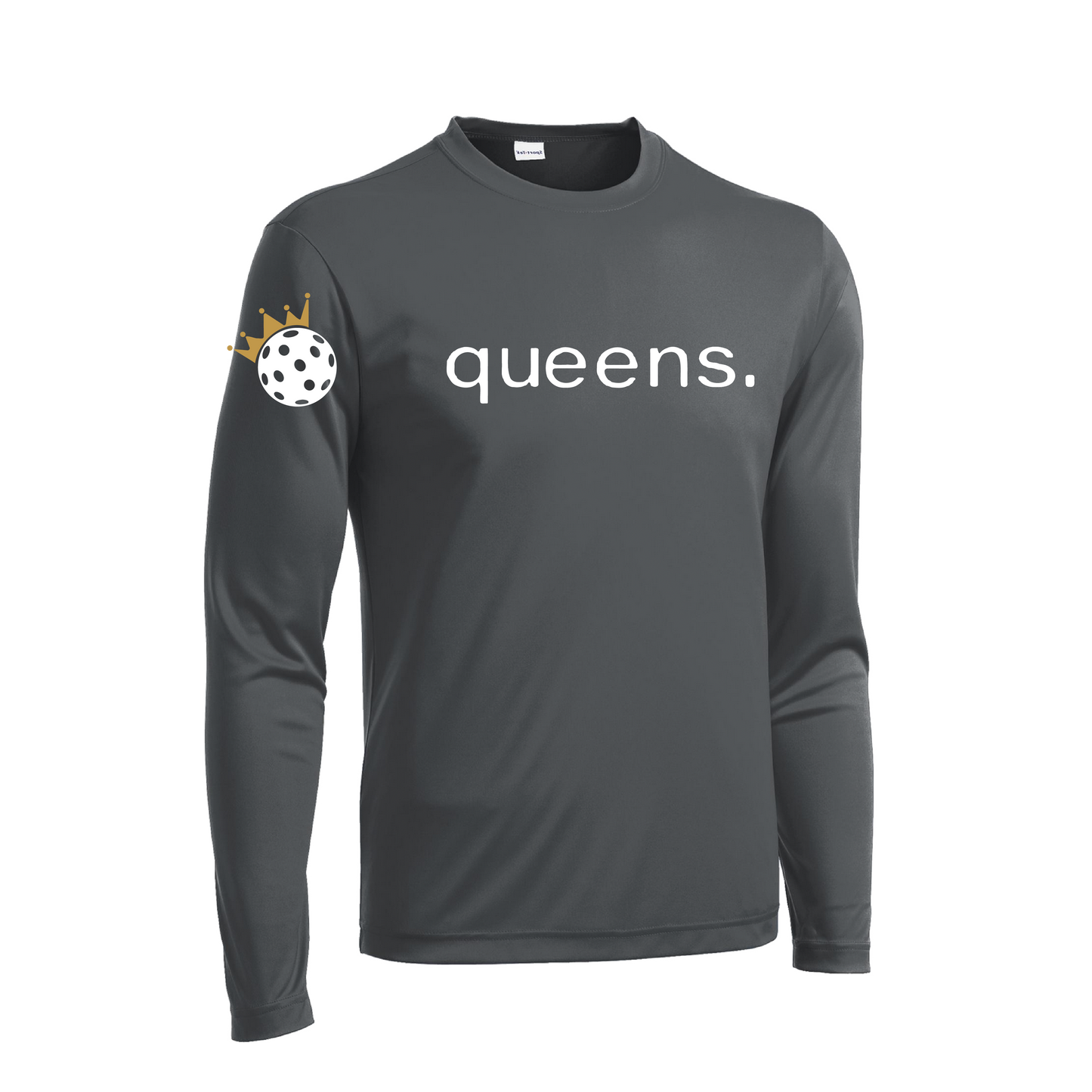 Pickleball Queens Crown | Men's Long Sleeve Pickleball Shirt | 100% Polyester