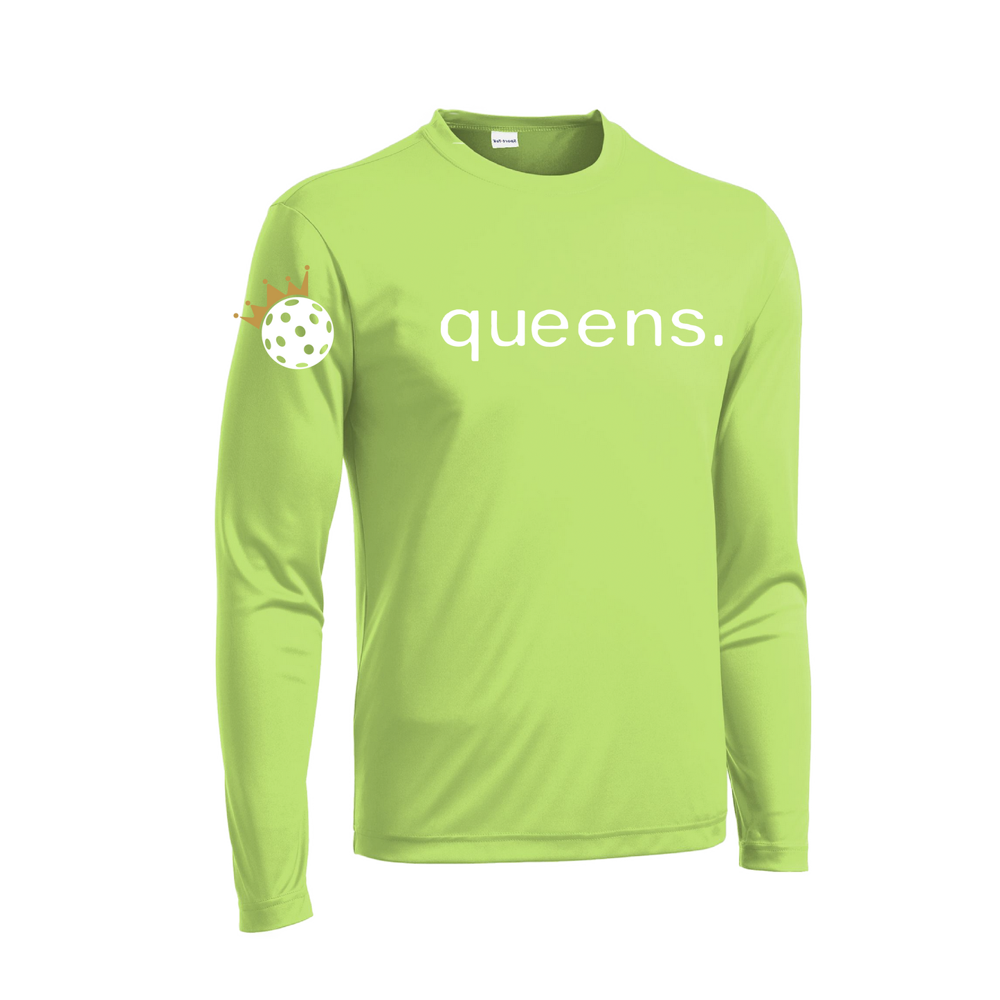 Pickleball Queens Crown | Men's Long Sleeve Pickleball Shirt | 100% Polyester