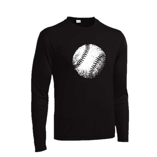 Retro Baseball | Men's Long Sleeve Athletic Baseball Performance T-Shirt | 100% Polyester