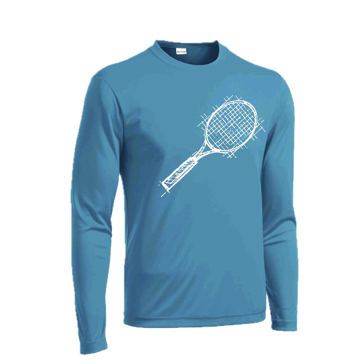 Tennis Retro | Men's Long Sleeve Athletic Tennis Performance T-Shirt | 100% Polyester