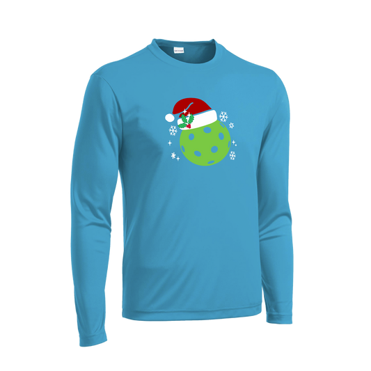 Santa Hat | Men's Long Sleeve Athletic Shirt | 100% Polyester