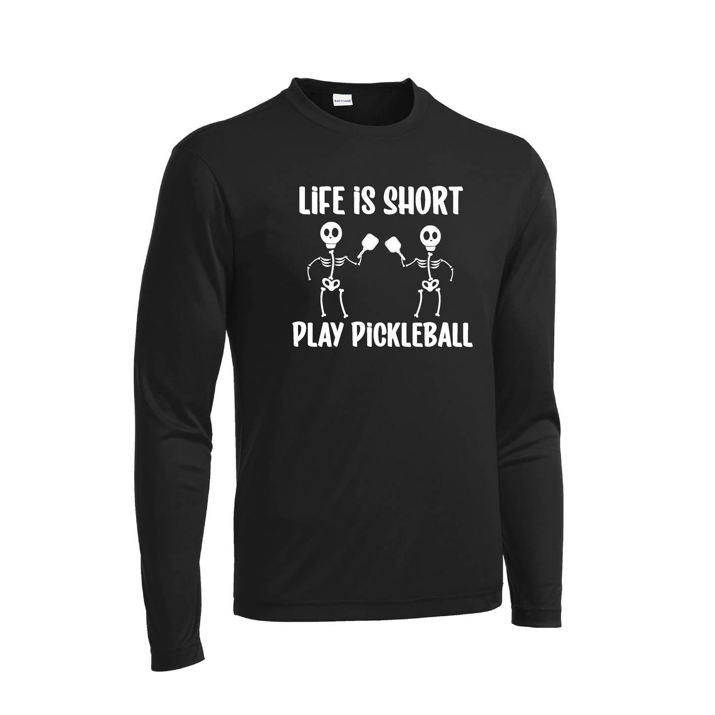 Life Is Short Skeletons | Men's Long Sleeve Athletic Shirt | 100% Polyester