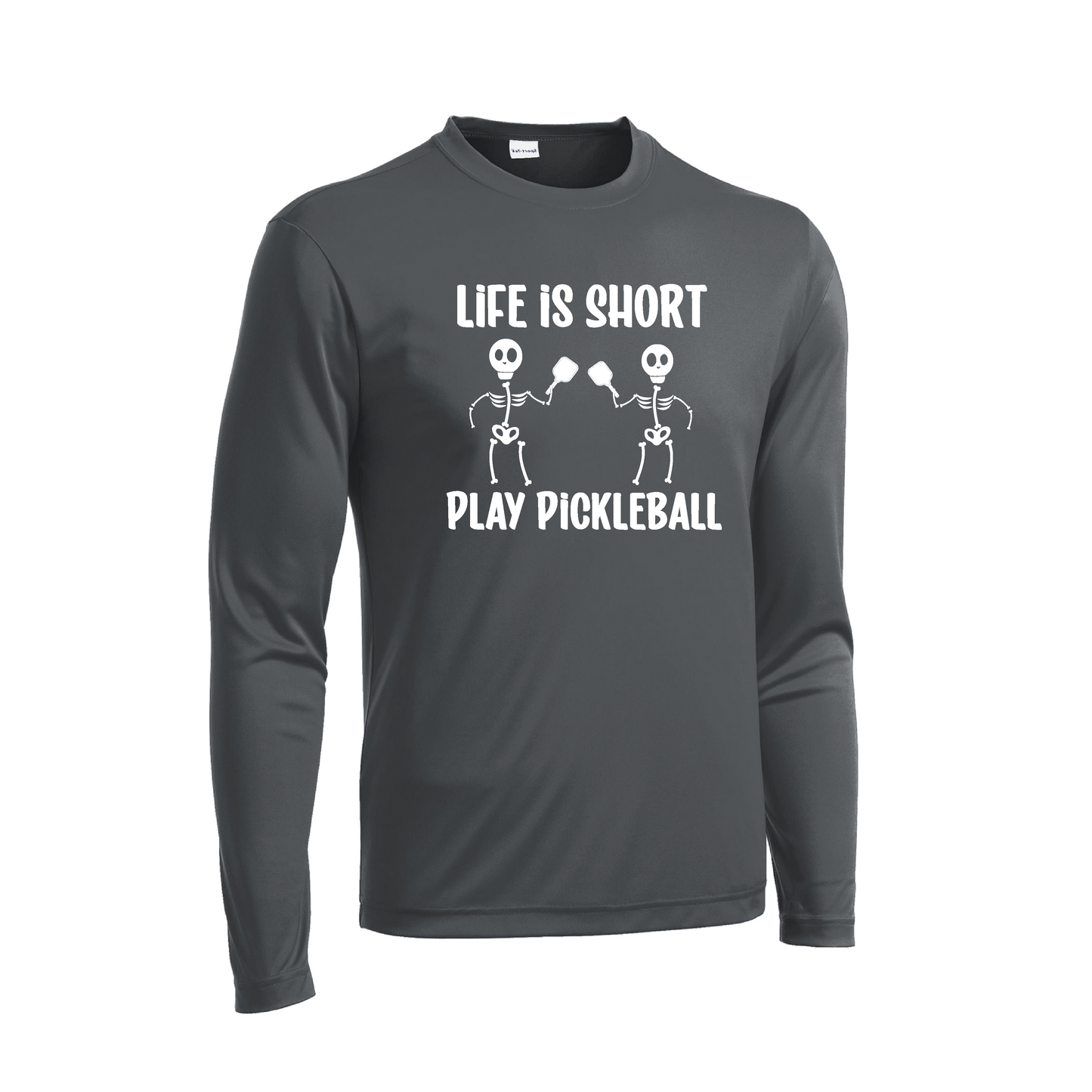 Life Is Short Skeletons | Men's Long Sleeve Athletic Shirt | 100% Polyester