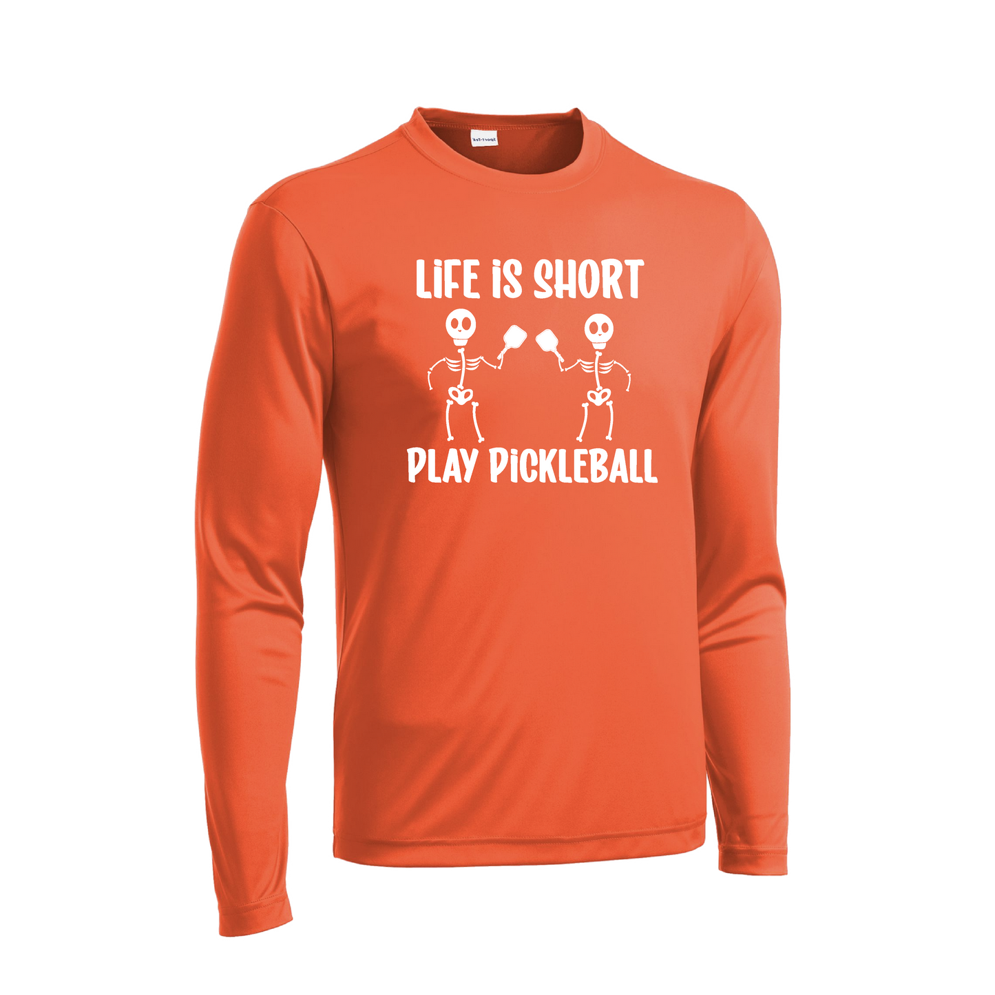 Life Is Short Skeletons | Men's Long Sleeve Athletic Shirt | 100% Polyester