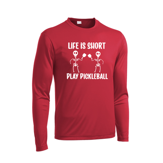 Life is Short Skeletons | Men's Long Sleeve Athletic Shirt | 100% Polyester