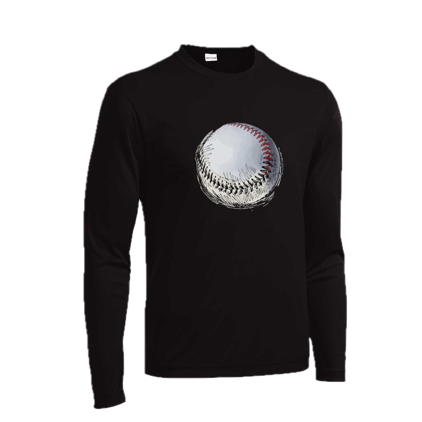 Baseball Sketched | Men's Long Sleeve Athletic Baseball Performance T-Shirt | 100% Polyester