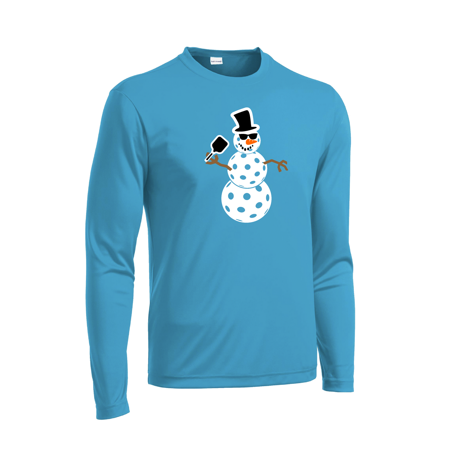 Frosty The Dinking Snowman | Men's Long Sleeve Athletic Shirt | 100% Polyester